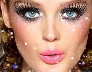 Новогодний макияж глаз 2014 с блестками